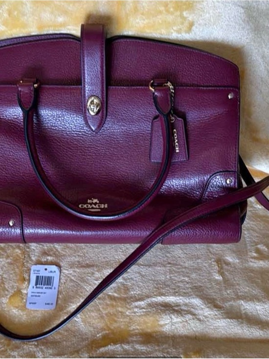 Coach Handbags - COACH Mercer 35 Pebbled Leather Satchel in burgundy. Like new